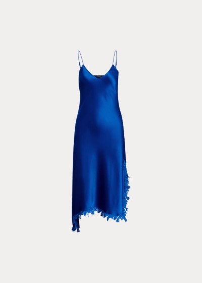 Women's Polo Ralph Lauren Lace-Trim Satin Slip Dresses | 480526NCO